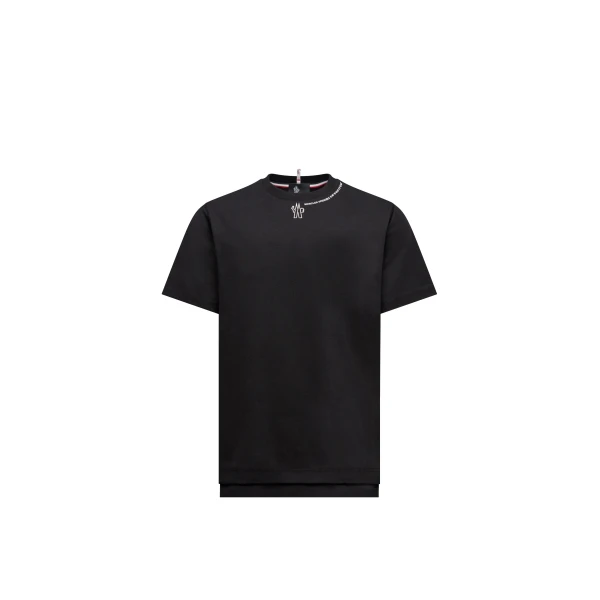 Moncler Grenoble Logo Cotton T-Shirt in Black | Men's T-shirts | Coveti