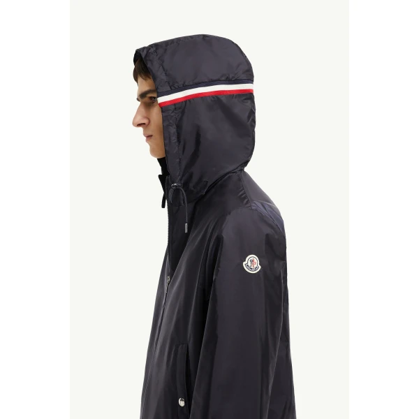 Moncler Grimpeurs Hooded Jacket in Navy Blue, view 3 | Men's Jackets | Coveti