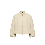 Moncler Gruissan Jacket in Light Beige | Women's Bomber Jackets | Coveti