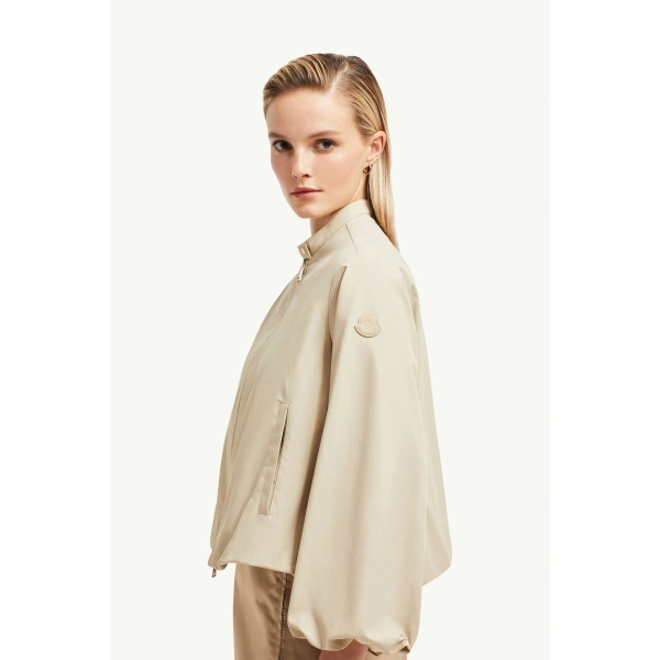 Moncler Gruissan Jacket in Light Beige, view 3 | Women's Bomber Jackets | Coveti