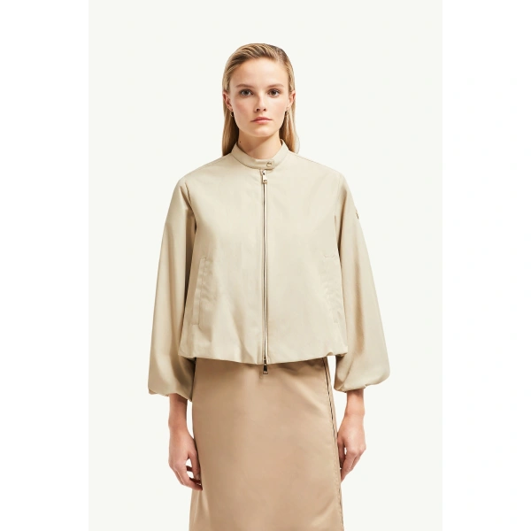 Moncler Gruissan Jacket in Light Beige, view 4 | Women's Bomber Jackets | Coveti