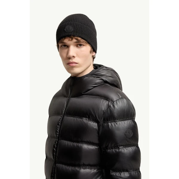 Moncler Guadiana Hooded Short Down Jacket in Black, view 3 | Men's Jackets | Coveti