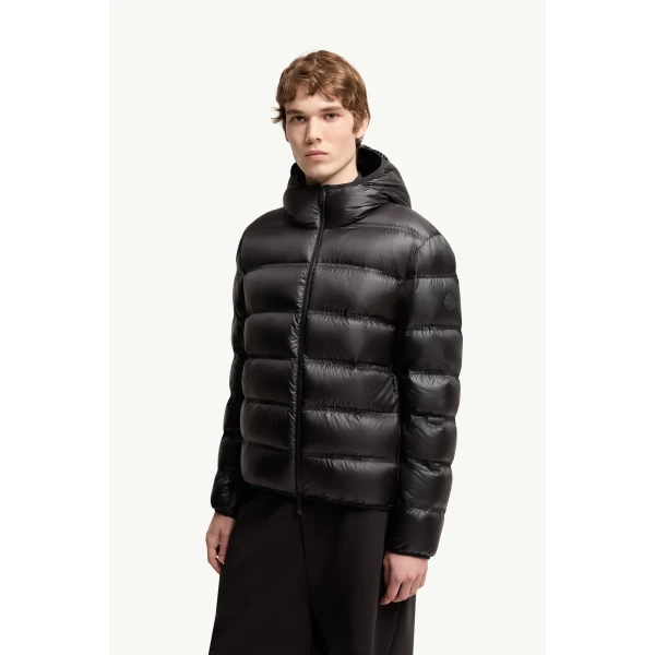 Moncler Guadiana Hooded Short Down Jacket in Black, view 4 | Men's Jackets | Coveti