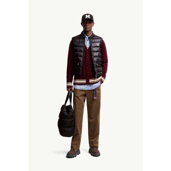 Moncler Gui Packable Down Gilet in Black, view 2 | Men's Jackets | Coveti