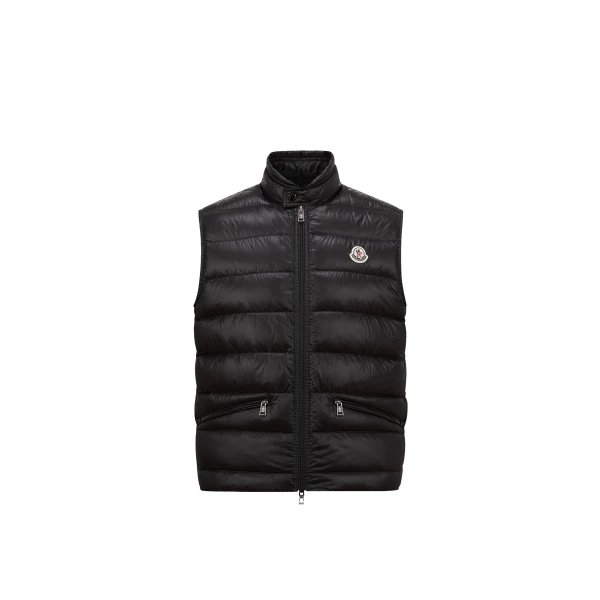 Moncler Gui Packable Down Gilet in Black | Men's Jackets | Coveti