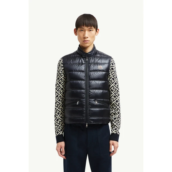 Moncler Gui Packable Down Gilet in Night Blue, view 4 | Men's Jackets | Coveti