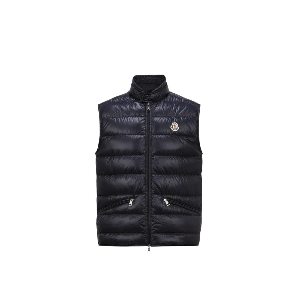 Moncler Gui Packable Down Gilet in Night Blue | Men's Jackets | Coveti