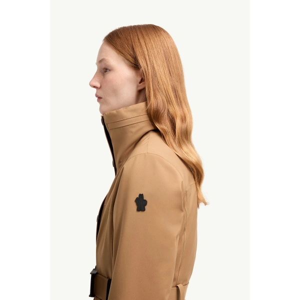 Moncler Hainets Insulated Ski Jacket in Camel Beige, view 3 | Women's Ski Jackets | Coveti