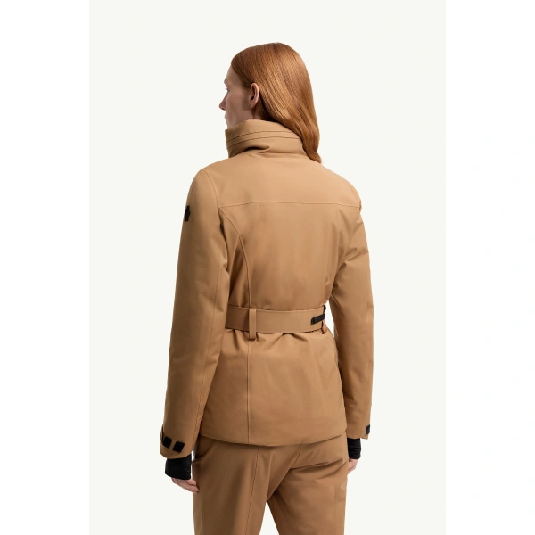 Moncler Hainets Insulated Ski Jacket in Camel Beige, view 5 | Women's Ski Jackets | Coveti