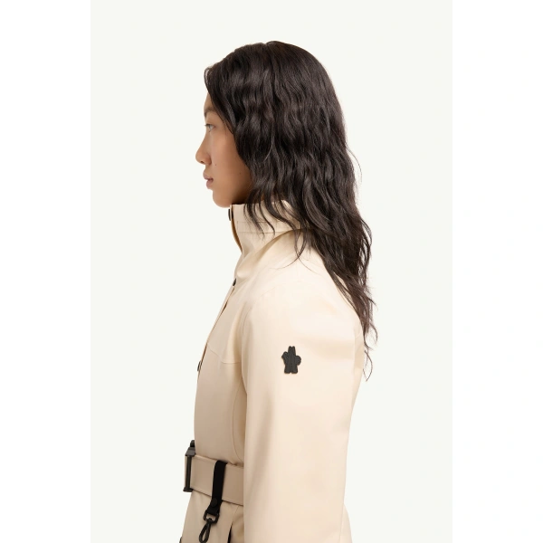 Moncler Hainets Insulated Ski Jacket in White Ivory, view 3 | Women's Ski Jackets | Coveti