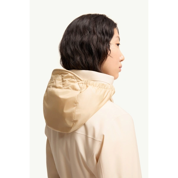Moncler Hainets Insulated Ski Jacket in White Ivory, view 6 | Women's Ski Jackets | Coveti