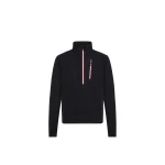 Moncler Half-Zip Polo Neck in Black | Men's Skiwear | Coveti