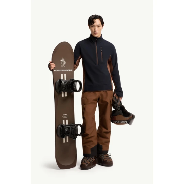 Moncler Half-Zip Polo Neck in Navy Blue, view 2 | Men's Skiwear | Coveti