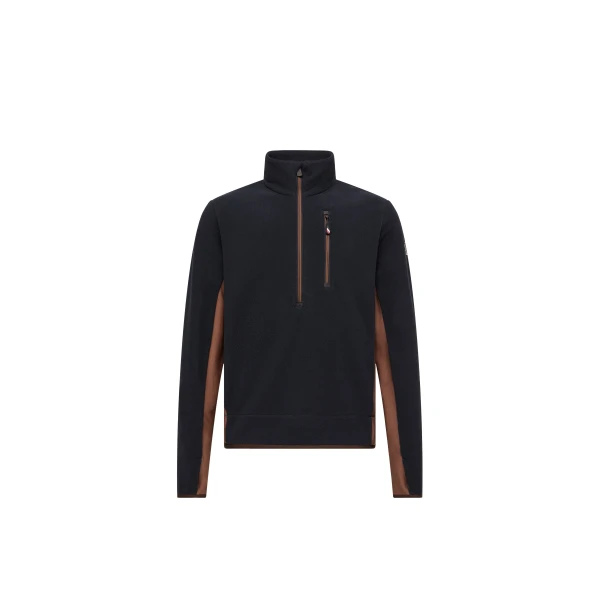 Half-Zip Polo Neck in Navy Blue