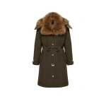 Moncler Halicte Hooded Long Down Parka Jacket in Dark Green | Women's Puffer and Down Coats | Coveti