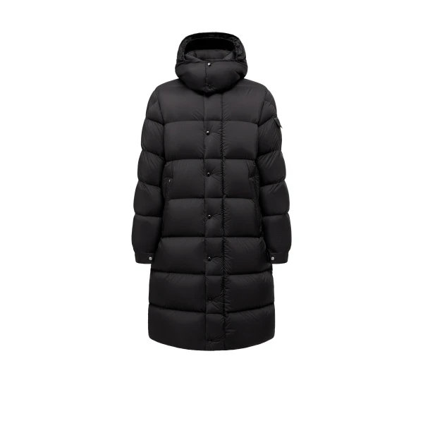 Moncler Hanoverian Hooded Long Down Jacket in Black | Men's Coats | Coveti