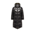 Moncler Harfang Hooded Long Down Coat in Black | Women's Puffer and Down Coats | Coveti