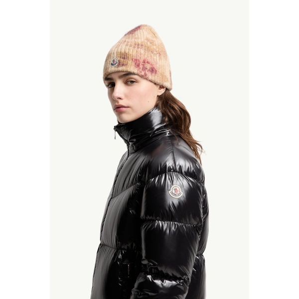 Moncler Harfang Hooded Long Down Coat in Black, view 3 | Women's Puffer and Down Coats | Coveti