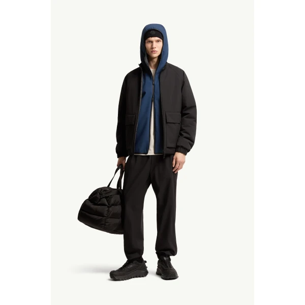 Moncler Hasteinen Short Down Jacket in Black, view 2 | Men's Jackets | Coveti