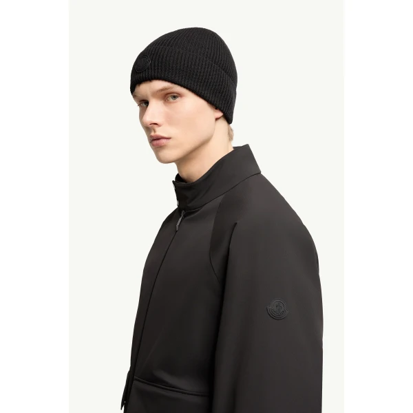 Moncler Hasteinen Short Down Jacket in Black, view 3 | Men's Jackets | Coveti