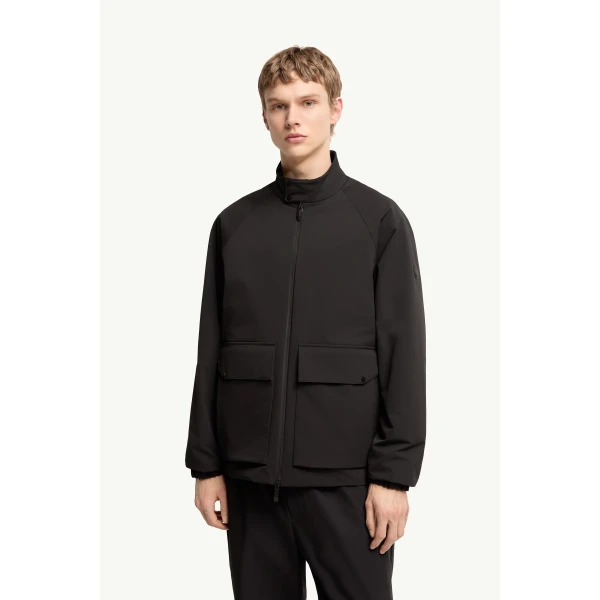 Moncler Hasteinen Short Down Jacket in Black, view 4 | Men's Jackets | Coveti