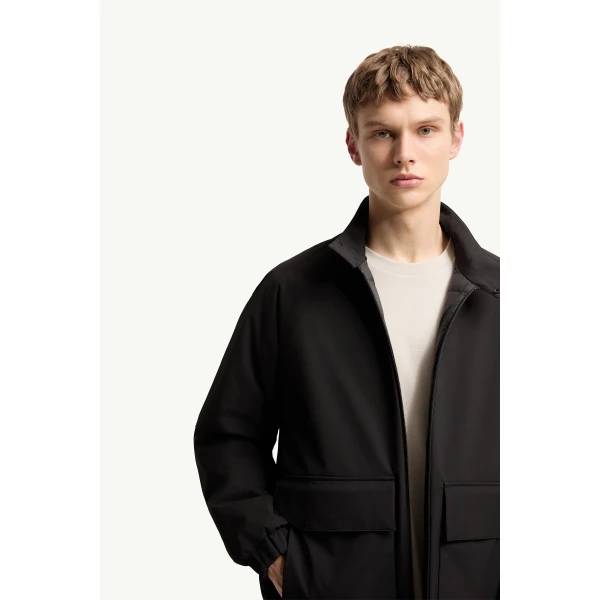 Moncler Hasteinen Short Down Jacket in Black, view 6 | Men's Jackets | Coveti