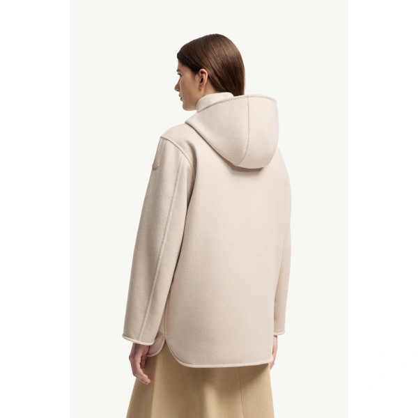 Moncler Hemiptere 3-in-1 Hooded Wool & Cashmere Down Jacket in Light Beige, view 5 | Women's Puffer Jackets | Coveti