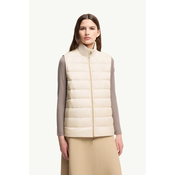 Moncler Hemiptere 3-in-1 Hooded Wool & Cashmere Down Jacket in Light Beige, view 6 | Women's Puffer Jackets | Coveti