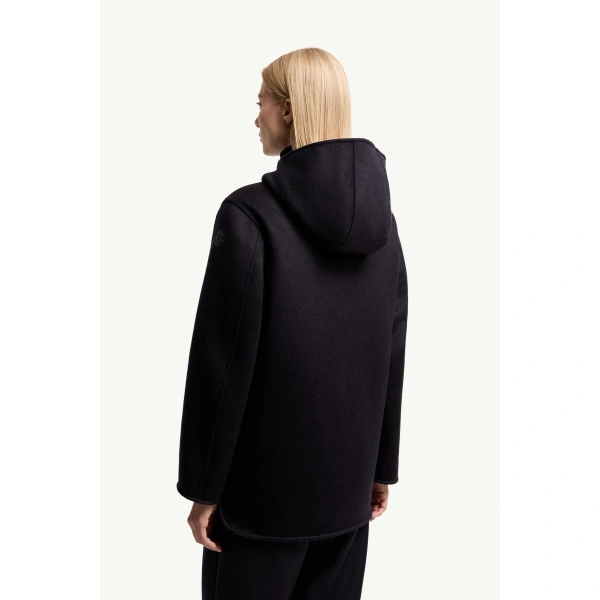 Moncler Hemiptere 3-in-1 Hooded Wool & Cashmere Down Jacket in Navy Blue, view 5 | Women's Puffer Jackets | Coveti