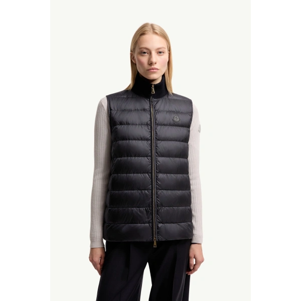 Moncler Hemiptere 3-in-1 Hooded Wool & Cashmere Down Jacket in Navy Blue, view 6 | Women's Puffer Jackets | Coveti