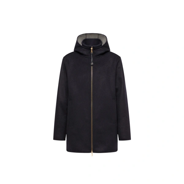Moncler Hemiptere 3-in-1 Hooded Wool & Cashmere Down Jacket in Navy Blue | Women's Puffer Jackets | Coveti