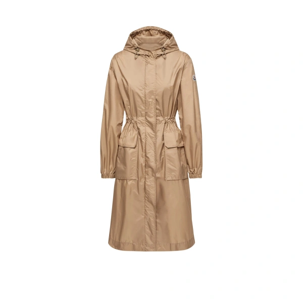 Moncler Hiengos Hooded Parka Coat in Beige | Women's Puffer and Down Coats | Coveti