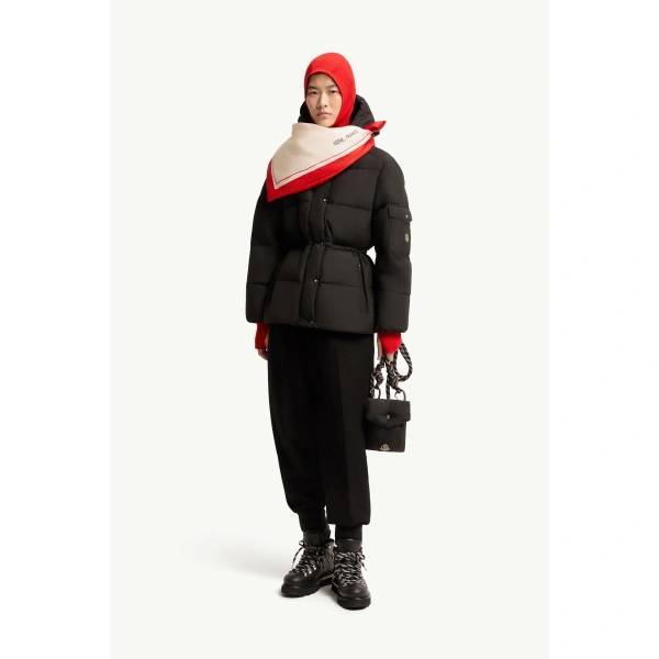 Moncler Himalaya Hooded Short Down Jacket in Black, view 2 | Women's Puffer Jackets | Coveti