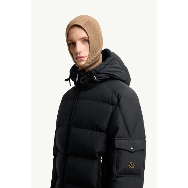 Moncler Himalaya Hooded Short Down Jacket in Black, view 3 | Men's Jackets | Coveti