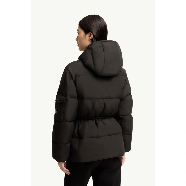 Moncler Himalaya Hooded Short Down Jacket in Black, view 5 | Women's Puffer Jackets | Coveti