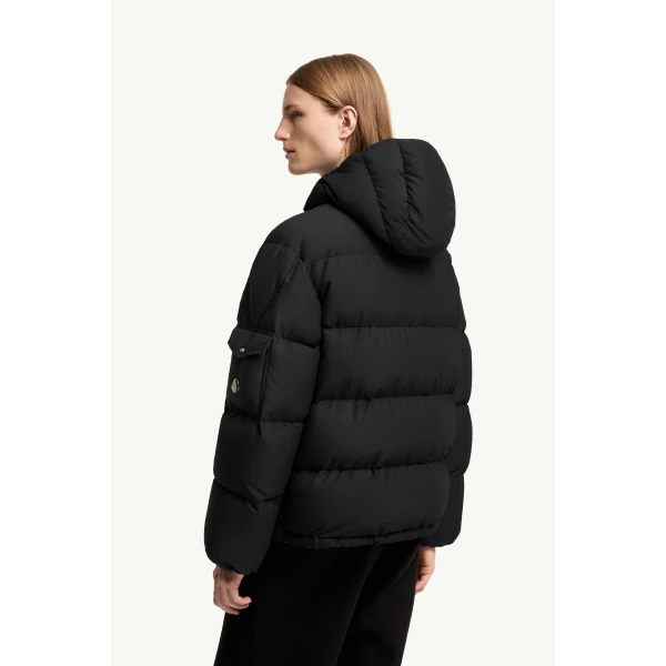 Moncler Himalaya Hooded Short Down Jacket in Black, view 5 | Men's Jackets | Coveti