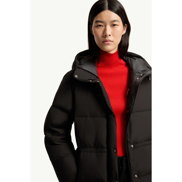 Moncler Himalaya Hooded Short Down Jacket in Black, view 6 | Women's Puffer Jackets | Coveti