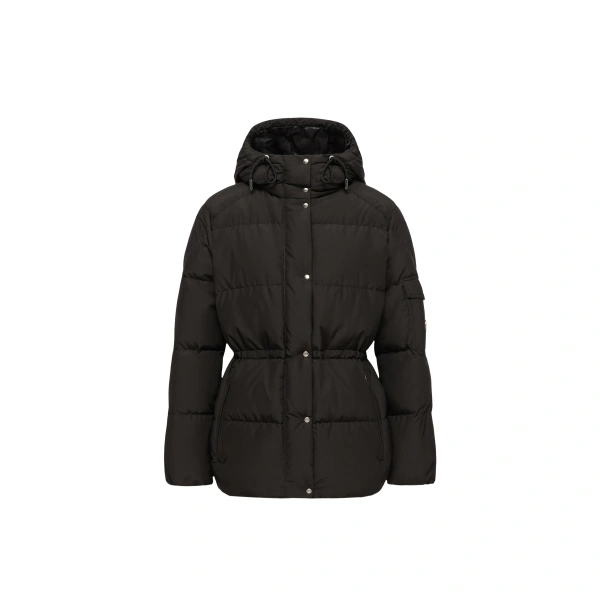 Himalaya Hooded Short Down Jacket in Black