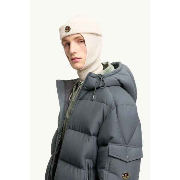 Moncler Himalaya Hooded Short Down Jacket in Dark Gray, view 3 | Men's Jackets | Coveti