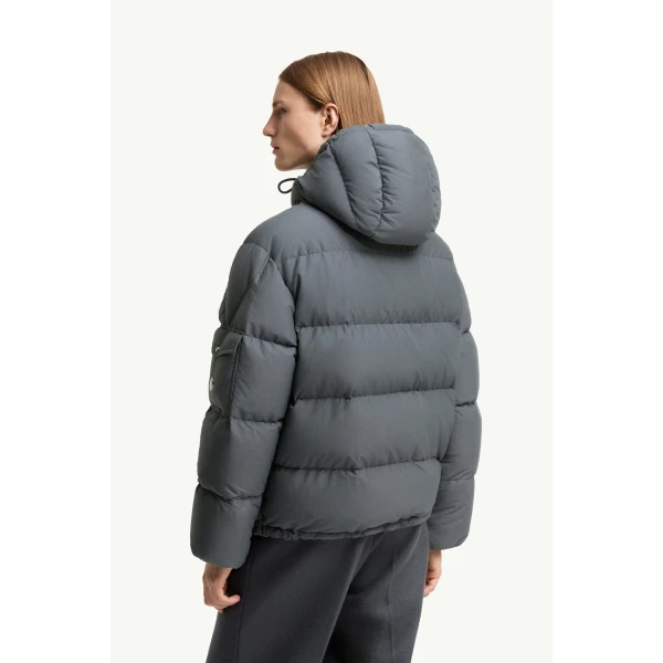 Moncler Himalaya Hooded Short Down Jacket in Dark Gray, view 5 | Men's Jackets | Coveti