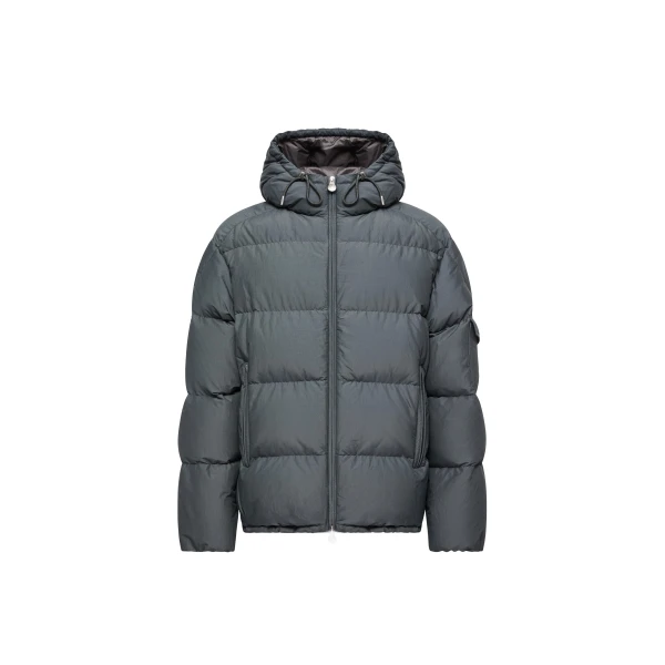 Moncler Himalaya Hooded Short Down Jacket in Dark Gray | Men's Jackets | Coveti