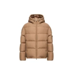 Moncler Himalaya Hooded Short Down Jacket in Light Brown | Men's Jackets | Coveti