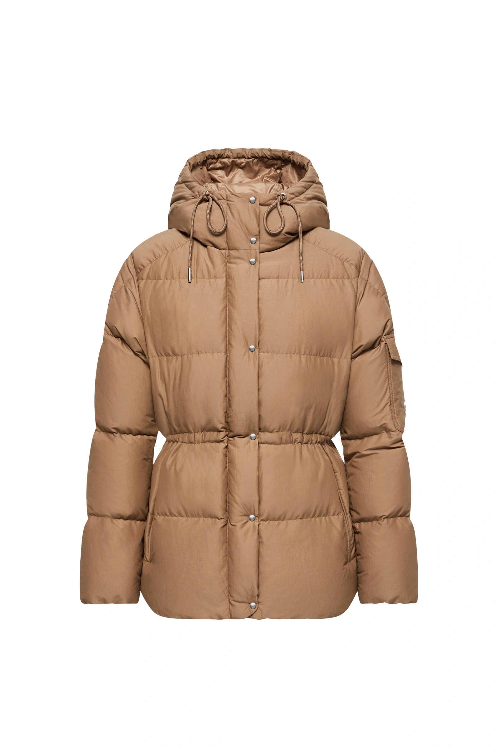 Moncler Himalaya Hooded Short Down Jacket in Light Brown Moncler Himalaya Hooded Short Down Jacket in Light Brown | Women's Puffer Jackets | Coveti