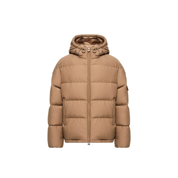 Himalaya Hooded Short Down Jacket in Light Brown