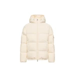 Moncler Himalaya Hooded Short Down Jacket in White Ivory | Men's Jackets | Coveti
