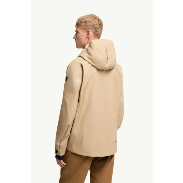 Moncler Hinterburgs Hooded GORE-TEX Ski Shell Jacket in Beige, view 5 | Men's Skiwear | Coveti