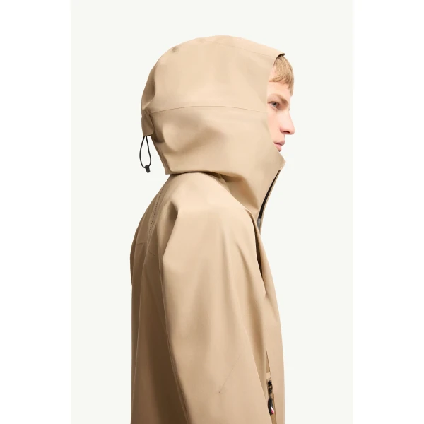 Moncler Hinterburgs Hooded GORE-TEX Ski Shell Jacket in Beige, view 6 | Men's Skiwear | Coveti