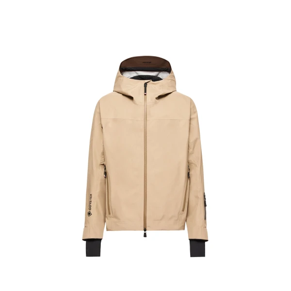 Moncler Hinterburgs Hooded GORE-TEX Ski Shell Jacket in Beige | Men's Skiwear | Coveti