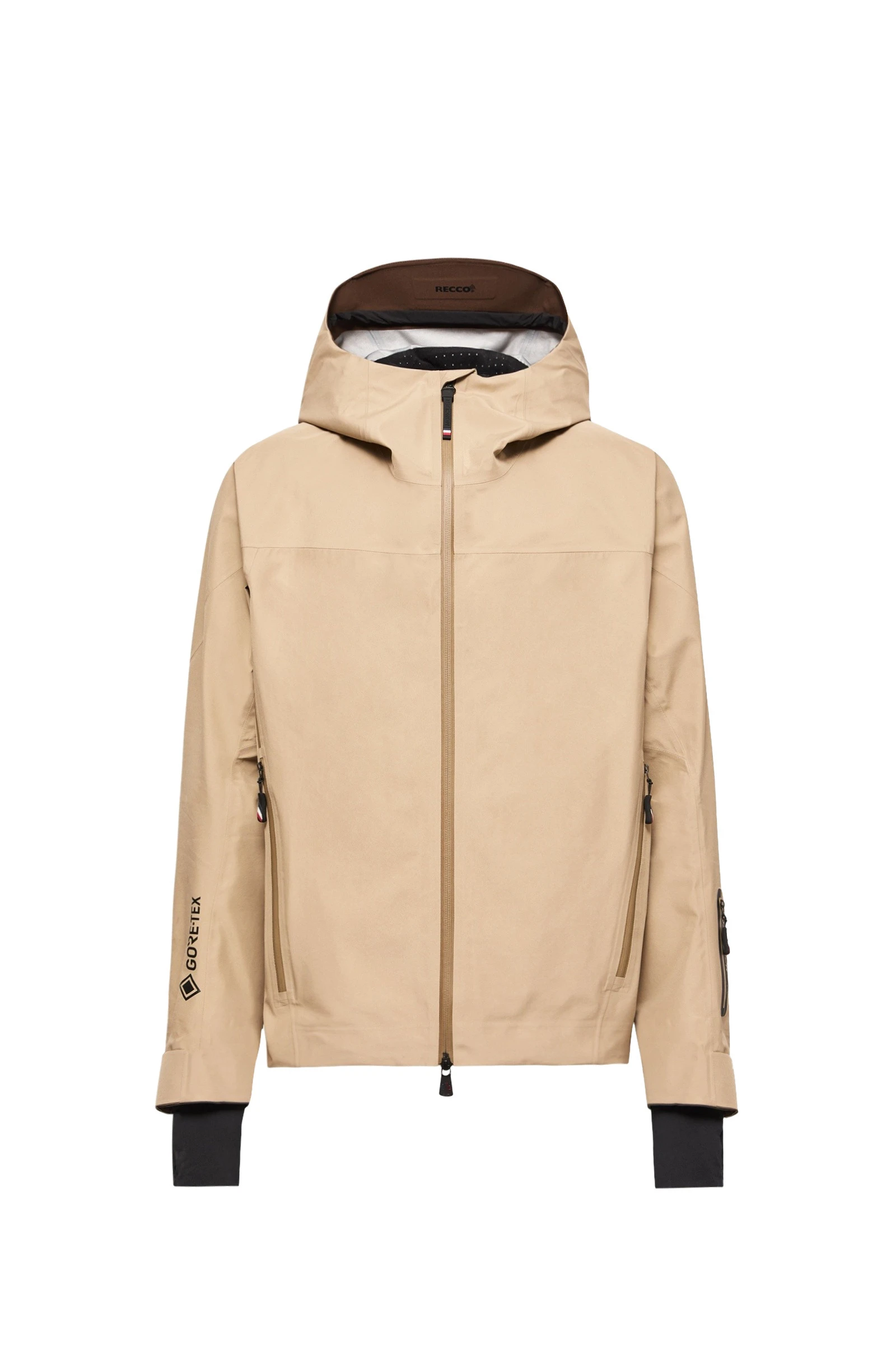 Moncler Hinterburgs Hooded GORE-TEX Ski Shell Jacket in Beige Moncler Hinterburgs Hooded GORE-TEX Ski Shell Jacket in Beige | Men's Skiwear | Coveti