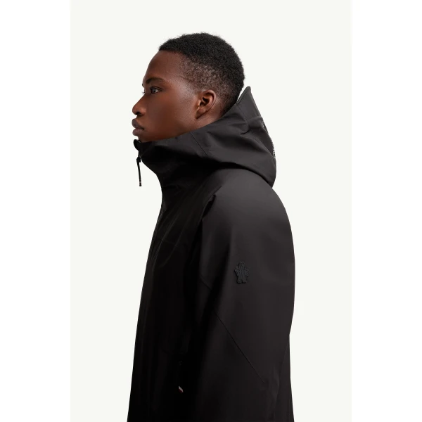 Moncler Hinterburgs Hooded GORE-TEX Ski Shell Jacket in Black, view 3 | Men's Skiwear | Coveti
